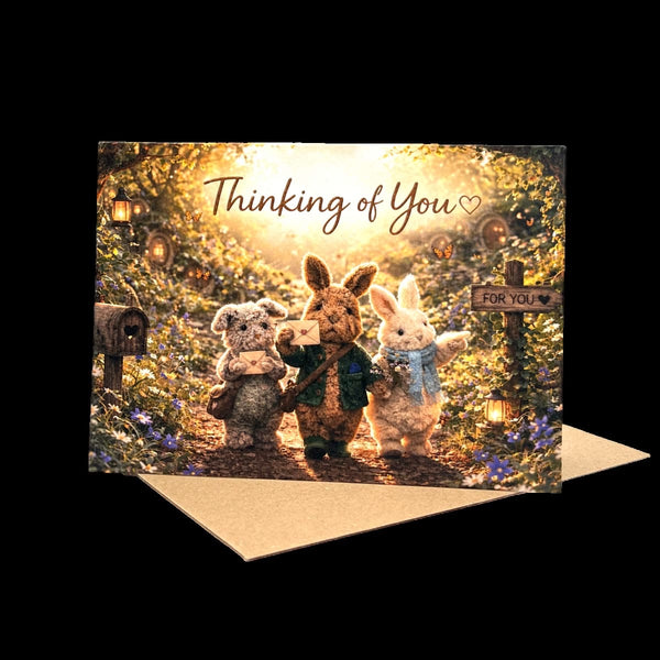 Thinking of you card - Bramble bunnies