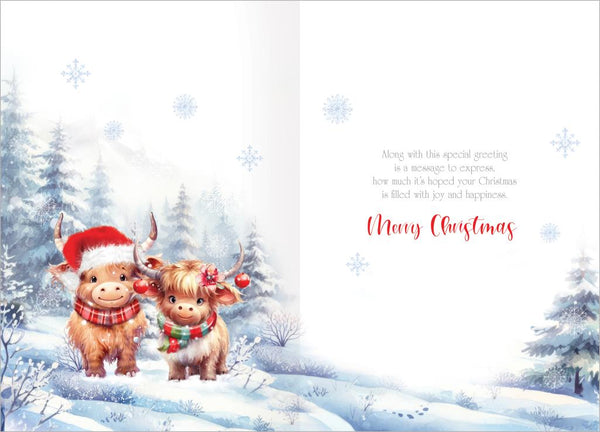To all of you Christmas card - cute highland cows
