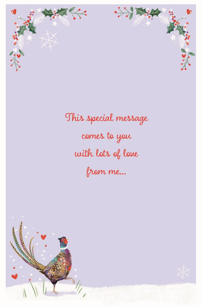 Husband Christmas card- festive pheasant
