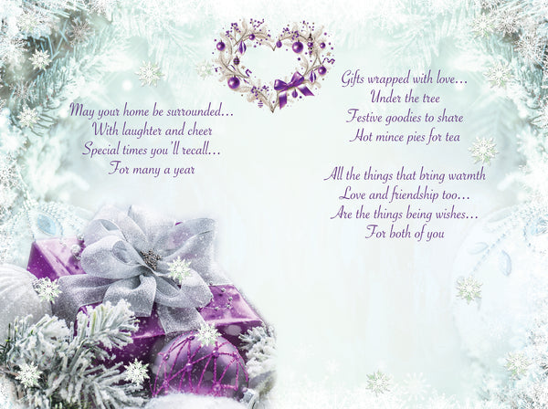 Daughter and Daughter in law Christmas card - sentimental verse