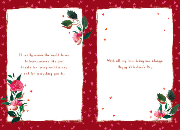 One I love Valentine’s Day card- chocolates and flowers