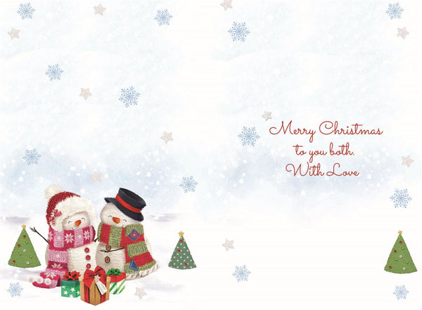 Daughter and Son-in-law Christmas card - cute snow couple