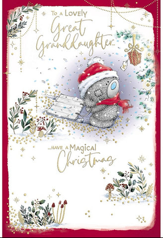 Me to you - Great Granddaughter Christmas card