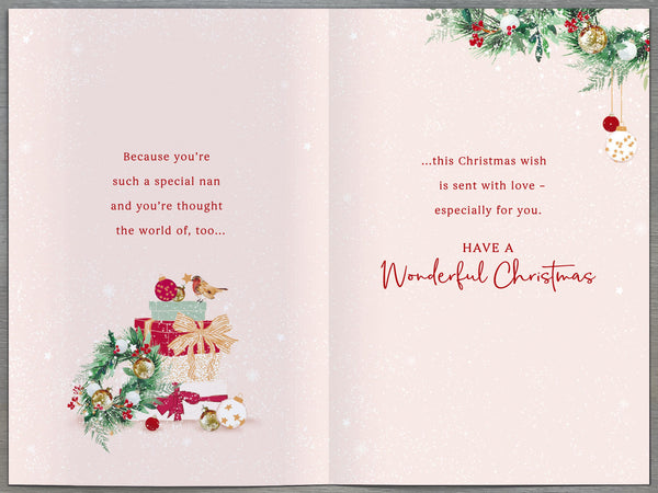 Nan Christmas card - festive gifts