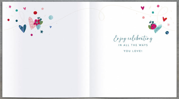 Daughter Christmas card - floral heart