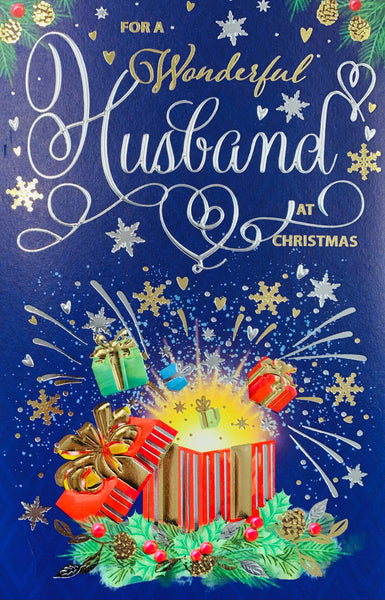 Husband Christmas Card – Sentimental Verse, Large Greeting Card