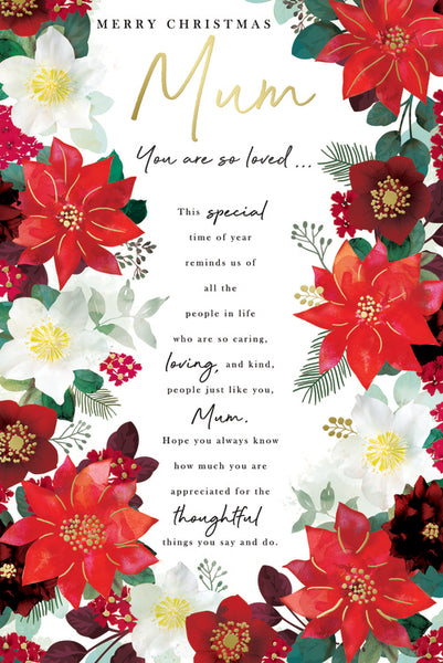 Mum Christmas card- sentimental verse