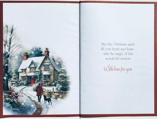 Son Christmas card - winter home