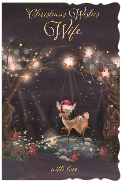 Wife Christmas card- cute reindeer