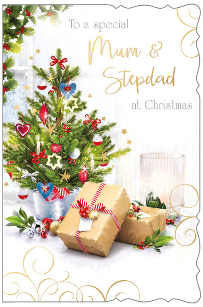 Mum and Step-Dad Christmas card - Xmas tree
