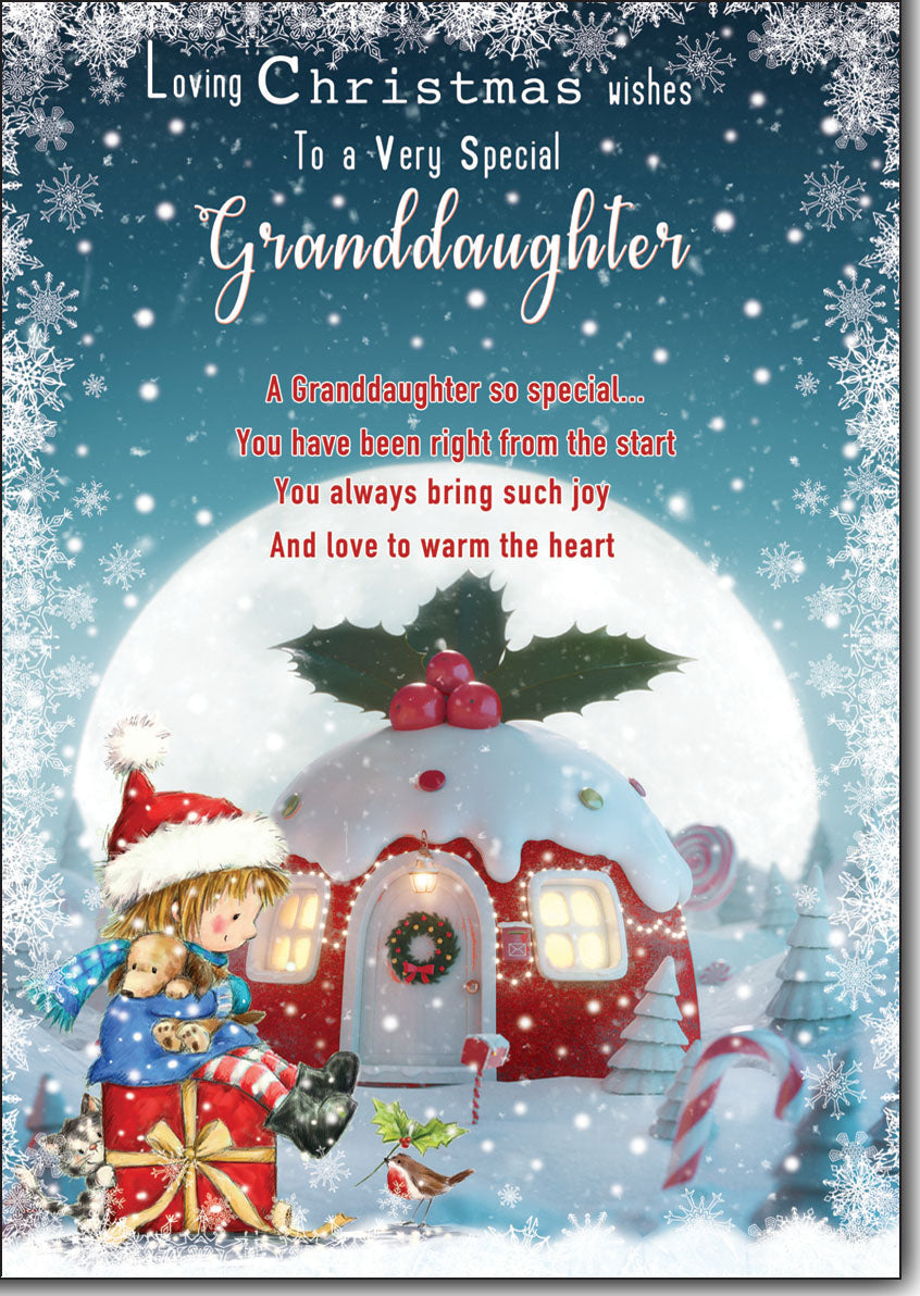 Granddaughter Christmas card - loving verse