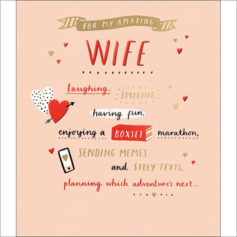 Wife birthday card - every minute