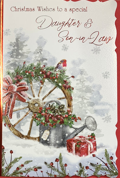 Daughter and Son-in-law Christmas card - traditional festive