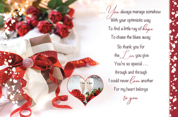 Wife Birthday Card | Roses & Sentimental Verse | Large card