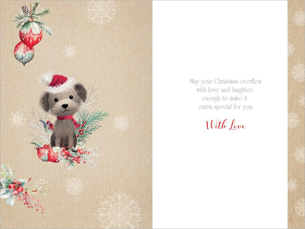 Dad Christmas card - cute Christmas dog