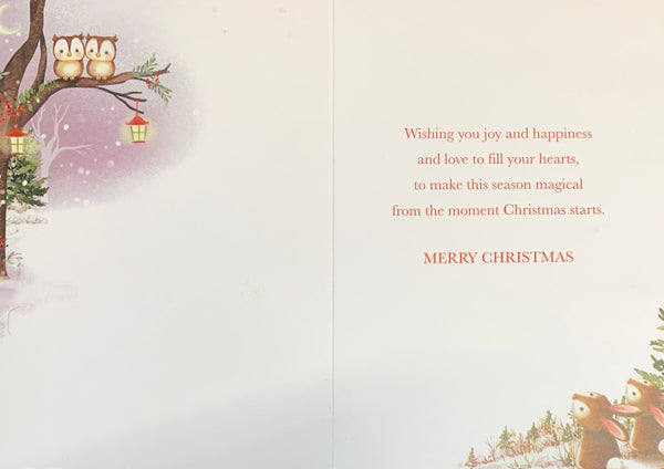 General Christmas card- festive owls