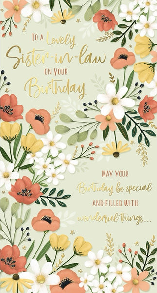 Sister in law birthday card- beautiful flowers