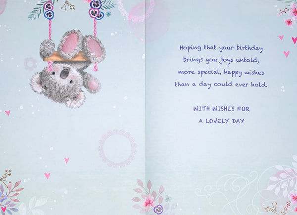 Niece birthday card - cute bear