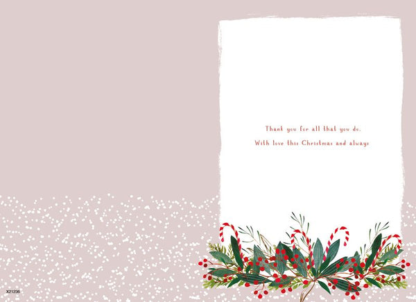 Mum Christmas card- Christmas flowers and wellies