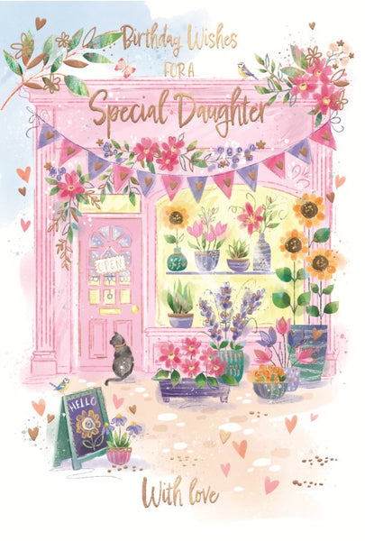 Daughter birthday card - flowers shop