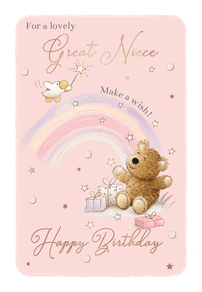 Great Niece birthday card - cute bear