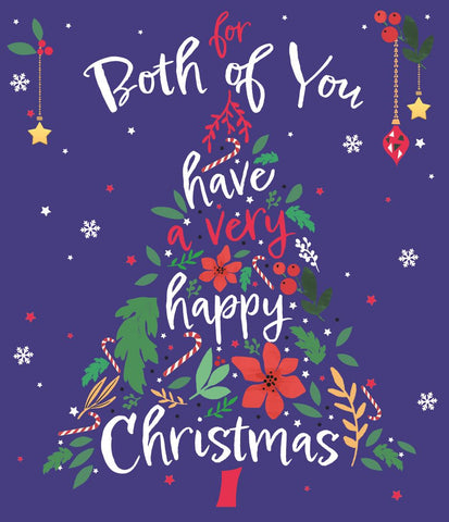 To both of you Christmas card- shimmering Christmas tree