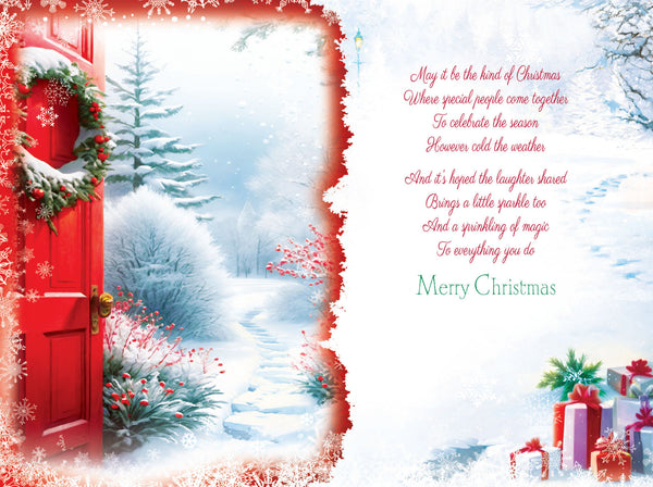 Friend and family Christmas card- Thoughtful verse