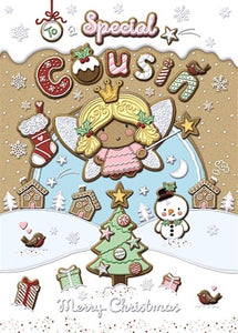 Cousin Christmas card - cute Christmas fairy