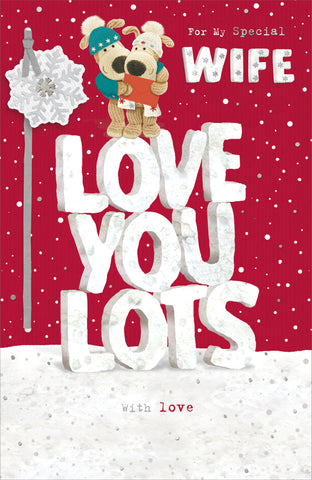 Wife Christmas card - Luxury Boofle