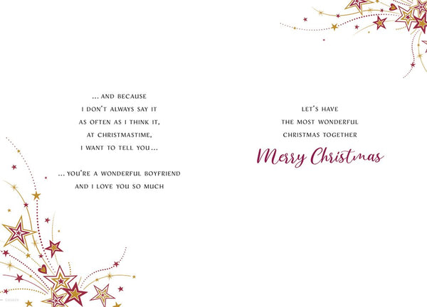 Boyfriend Christmas card -  stars and hearts