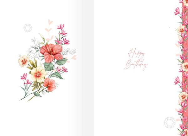 Friend birthday card - classic flowers