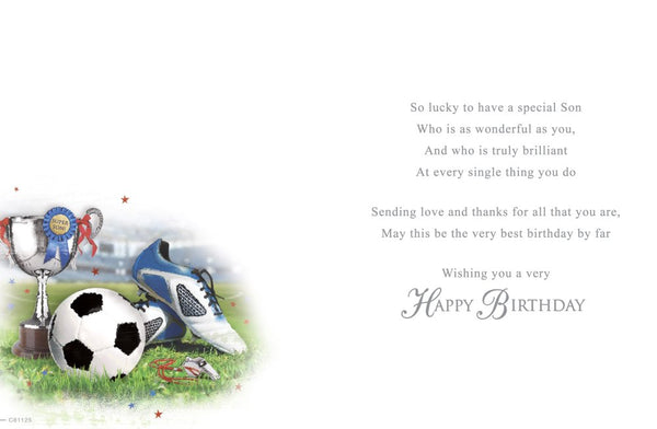 Son birthday card- football