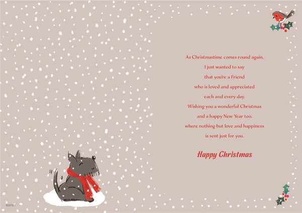Good friend Christmas card - cute dog