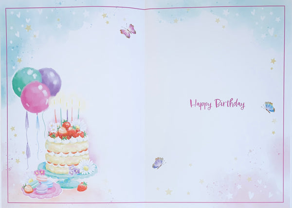 Daughter birthday card- beautiful flowers and sentimental verse
