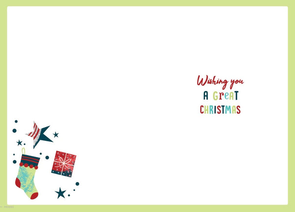 Grandson Christmas card - modern Xmas text