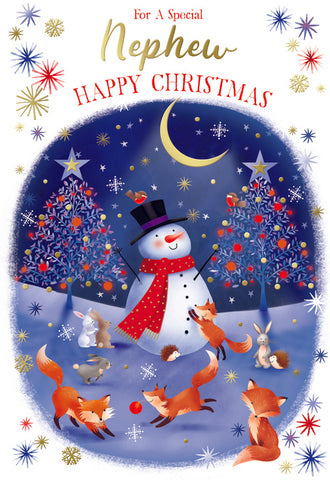 Nephew Christmas card - cute snowman