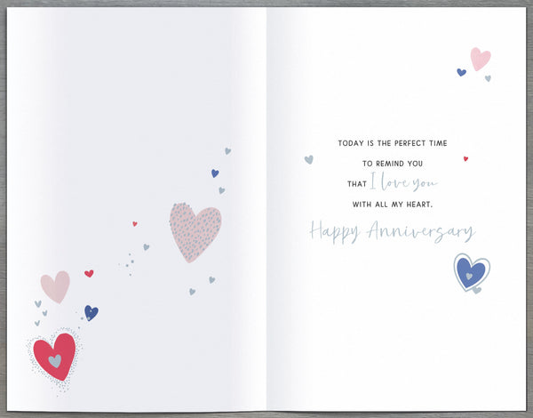 Husband anniversary card - modern hearts