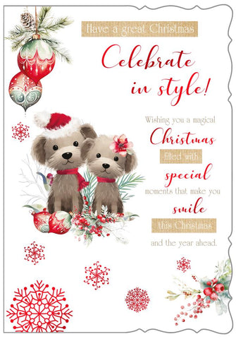 General Christmas card - cute dogs