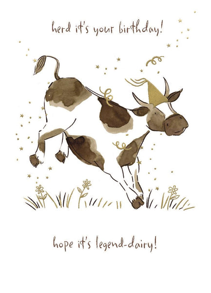 Cute cow birthday card - general birthday card