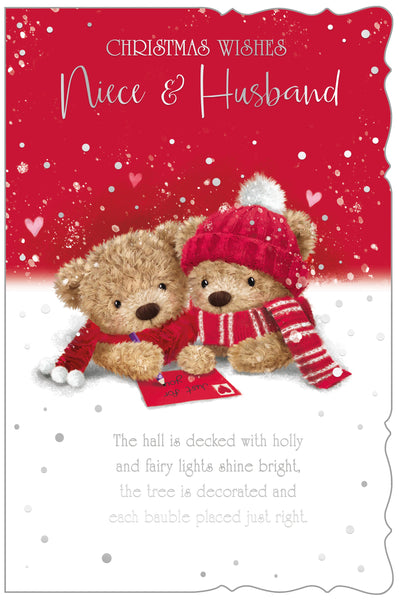 Niece and Husband Christmas card - cute bears