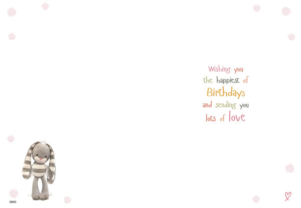 Auntie birthday card - cute rabbit