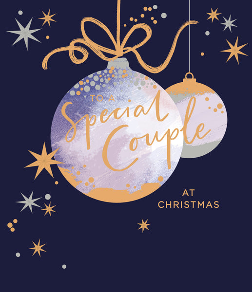 Special couple Christmas card - baubles