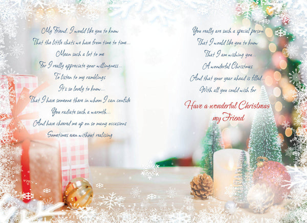 Friend Christmas card- long verse