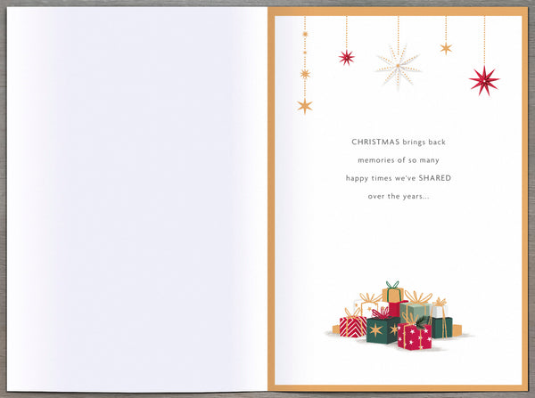 Mum luxury Christmas card - Xmas tree and gifts