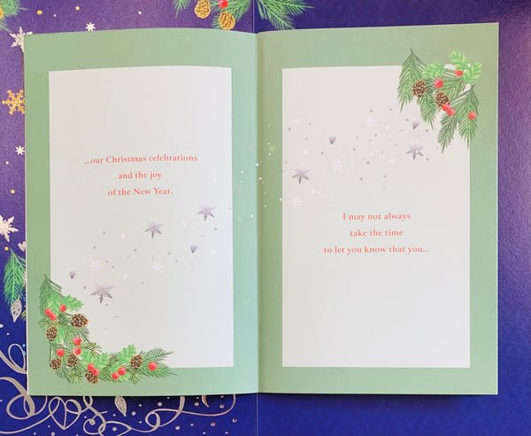 Husband Christmas Card – Sentimental Verse, Large Greeting Card