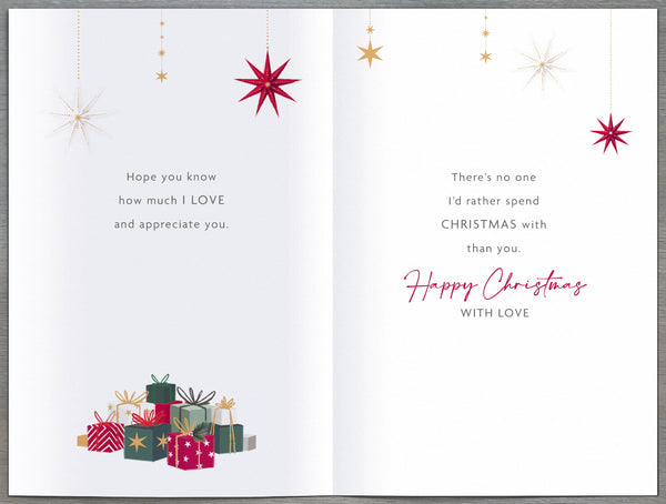 Husband Christmas card -festive fireside