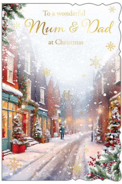 Mum and Dad Christmas card - Christmas shopping