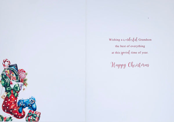 Grandson Christmas card - gamer