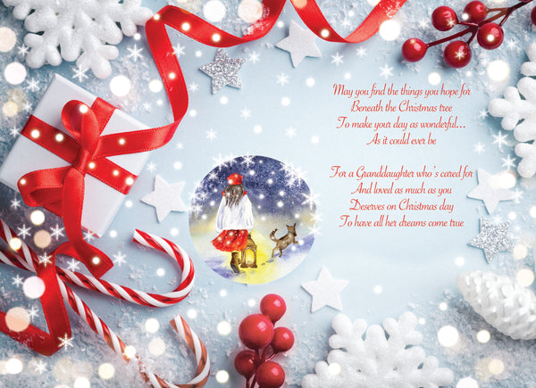 Granddaughter Christmas card - loving verse