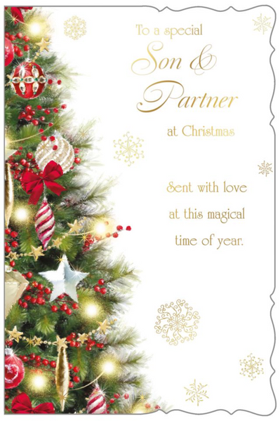 Son and Partner Christmas card- Xmas tree